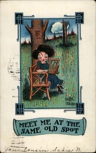 Vintage Postcard Meet Me at the Same Old Spot Waukesha WI 1918 - Picture 1 of 2