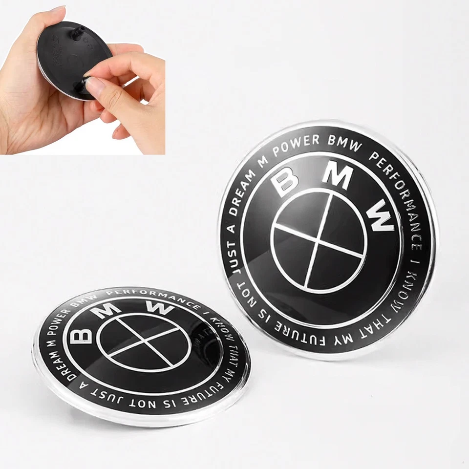 2PCSx Front Hood Emblem (82mm & 74mm) For B-M-W Badge 51148132375 - Imagem 1 de 4