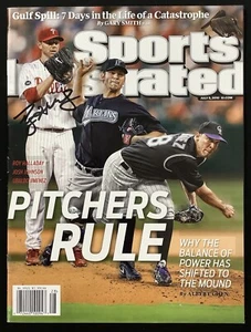 Roy Halladay Signed Sports Illustrated 7/5/10 No Label Phillies Autograph JSA - Picture 1 of 5