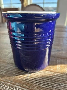 THE PAMPERED CHEF FAMILY HERITAGE BLUE GLAZED STONEWARE CROCK W/LINER - Picture 1 of 4