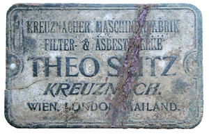 Antikes Vintage Messing Schild Plakette mit Aufschrift ''THEO SMTZ'' - Bild 1 von 3