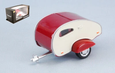 MODELLINO STATICO CAMPER-ROULOTTE CARARAMA CARAVAN I BEIGE ROSSO SCALA 1:43 - Immagine 1 di 3