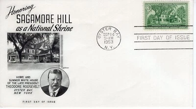 US FDC # 1023 3c Sagamore Hill Fleetwood FDC ST3425 - Image 1 of 3