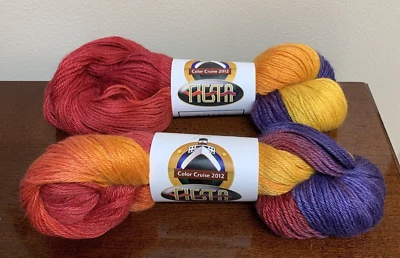 Fiesta Yarns Ballet 2 Hanks Color Cruise Rio De Janiero Rainbow Alpaca Tencel - Image 1 of 3