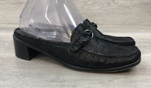Stuart Weitzman Damen Pantoletten schwarz Leder 9 Slipper Freizeit Komfort Schuhe - Bild 1 von 10