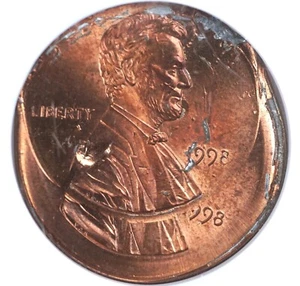 1998 1c 2 Dates Double Struck Off Center - Rare Mint Error Coin NGC MS64 - Picture 1 of 4