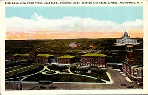 Birds Eye View Turks Head Bldg Union Station Providence Rhode Island Postcard - Picture 1 of 2