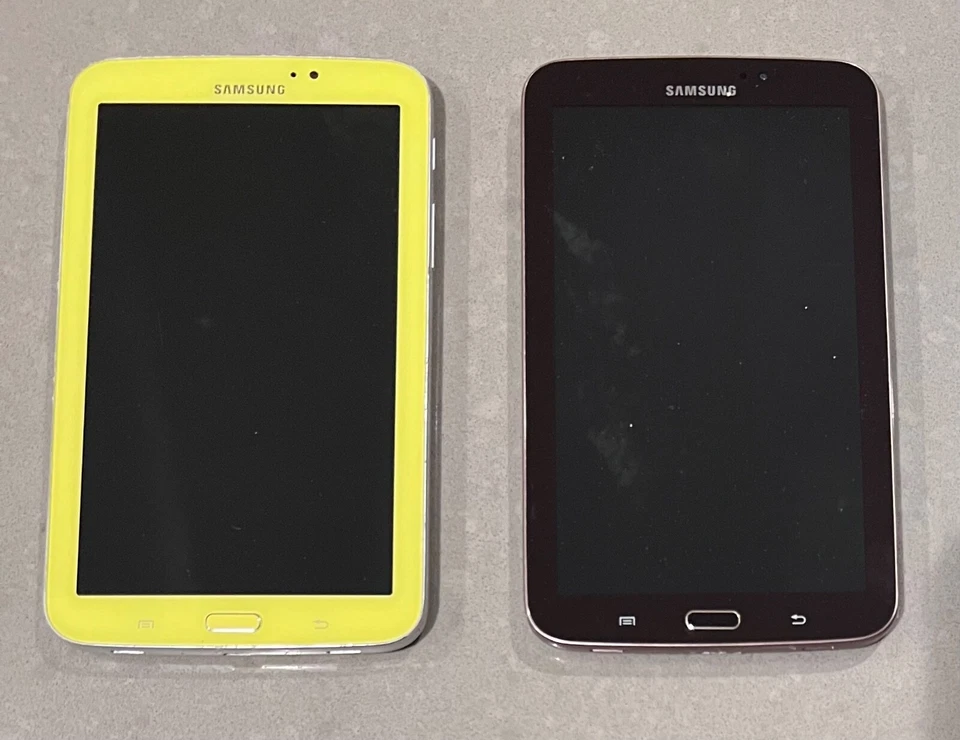 Lote de 2 defectuosos - Samsung Galaxy Tab 3 SM-T2105 amarillo + T210R granate Foto 1 de 4