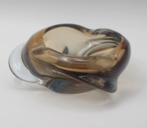 MURANO GLASS GEODE FREEFORM SMOKE AND CLEAR BOWL Modern ITALY - Bild 1 von 8