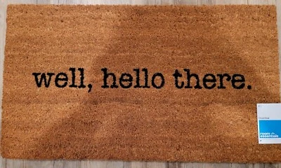 Brand New w/ Tags Well, Hello There Doormat - Black/Beige Room Essentials 16x28