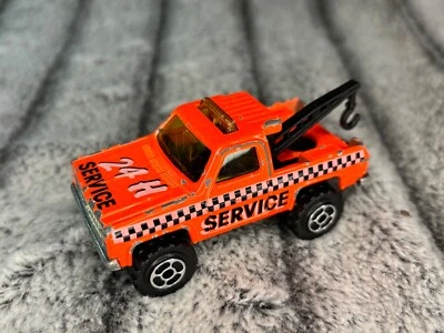 Camión de remolque Majorette 1989-90 naranja Chevy Blazer 4x4 servicio 24 horas # 228 grúa Foto 1 de 4