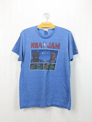 Orlando Magic Homage NBA Jam Shaq Penny Hardaway Blue Vintage T-shirt Size Large Cover