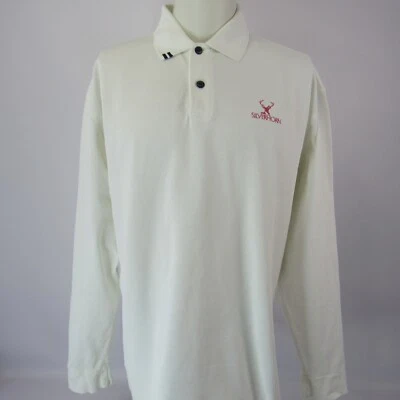 Ashworth длинным рукавом гольф рубашка-поло EZ Tech белый мужской XL Серебряный рожок логотип - Изображение 1 из 4