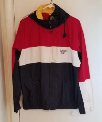 Vintage Chaps Ralph Lauren Windbreaker Jacket Size M Red White Blue Colorblock Foto 1 de 4