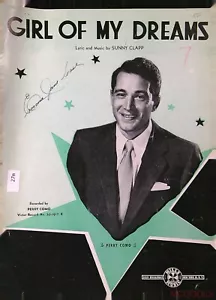 GIRL OF MY DREAMS Vintage Sheet Music Perry Como by Sunny Clapp 1927 (PVU) 27m  - Picture 1 of 2