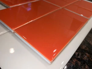 Lot of 8 Tiles Orange Burst Daltile 3x6 Subway QTC136MOD1P Daltile Natural Hues - Picture 1 of 12