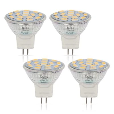 Simba Lighting LED MR11 Flood Light Bulbs (4 Pack) 12V 3W 20W Halogen Replace... - Image 1 of 4