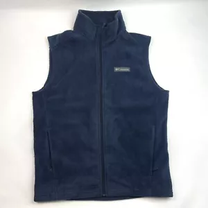 Columbia Sportwear Outdoor Blue Fleece Zip Up Vest Jacket Men’s Size S - Picture 1 of 8