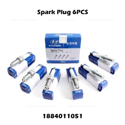 ⭐Genuine⭐ Spark Plug 6PCS 1884011051 for Hyundai Genesis Kia Borrego Optima - Image 1 of 4