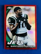 2010 Topps Chrome Santonio Holmes Jets Steelers Red Refractor Card #C127; #d/25