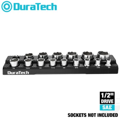 DURATECH 1/2" Drive Magnetic Socket Organizer SAE Socket Holder Socket Tray Cart - Image 1 of 4