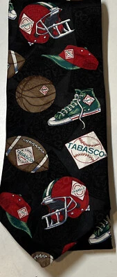 Corbata Deportiva Tabasco Baloncesto Fútbol 100% Seda Hecha en EE. UU. Foto 1 de 4