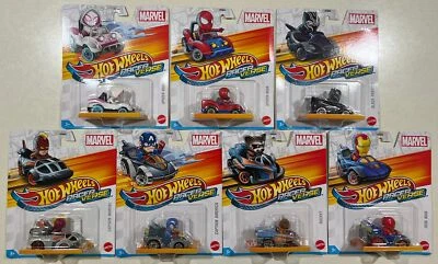 НОВЫЙ 2024 HOT WHEELS RACER VERSE MARVEL SPIDER GWEN, CAPTAIN AMERICA ЛОТ 7 - Изображение 1 из 2