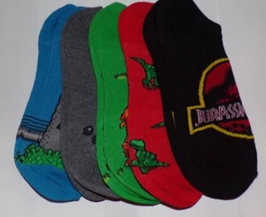 Jurassic PARK 5 Pr. Socks Tyrannosaurus T-Rex Atrociraptor Spinosaurus Size 4-10 - Picture 1 of 3