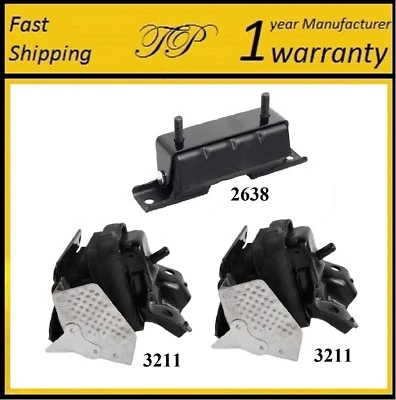 3 PCS FRONT MOTOR & TRANS MOUNT FOR 2009 GMC Sierra 1500 6.0L 4WD ELECTRIC/GAS Foto 1 de 4