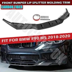 Alerón labial de parachoques delantero para BMW Serie 5 F90 M5 2018-2020 aspecto de fibra de carbono ABS - Imagen 1 de 11