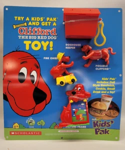 Clifford the Big Red Dog 2001 vintage toys with original store display card - Picture 1 of 10