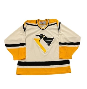 Vintage 1990's Pittsburgh Penguins CCM NHL Stitched Hockey Jersey Men's Medium - Picture 1 of 6