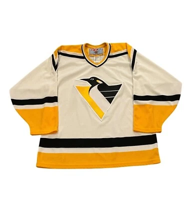 Camiseta deportiva de hockey cosida vintage de los Pittsburgh Penguins CCM NHL para hombre mediana Foto 1 de 4