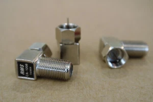 QTY 3, RMS CA-1208 Type F 90 Deg Elbow Male to Female TV Cable Antenna Connector - Picture 1 of 3