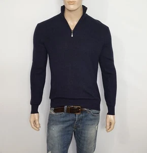 $315 NEW Moncrief Long Sleeve Sweater with Stand Up Collar & Zip NAVY Size SMALL - Picture 1 of 16