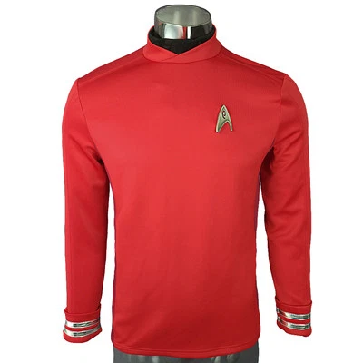 Cosplay ST Beyond Scotty Red Top Shirt Uniform Starfleet Costumes Badge Pin Set - Image 1 of 4