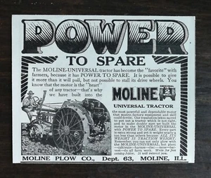 Tractor universal Moline 1917 vintage anuncio original 222 - Imagen 1 de 1