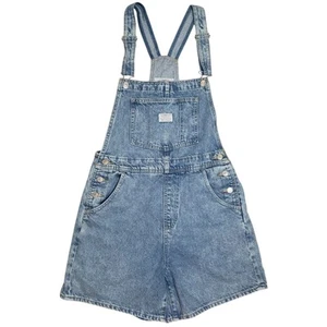 Levis Vintage Womens Overalls Shorts Shortall Shortalls 1990s Size Medium - Picture 1 of 11