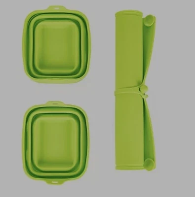 COOK?S ESSENTIALS 2er-Set Schüsseln & Schneidebrett faltbar rollbar Silikon - Bild 1 von 3