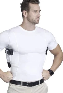 Concealment Clothes Men’S Crew Neck Undercover- Concealed Holster Carry Tops - Picture 1 of 9
