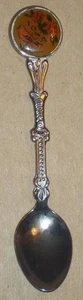 VINTAGE SOUVENIR SPOON, IOWA, GOLDFINCH, WILD ROSE - Picture 1 of 2