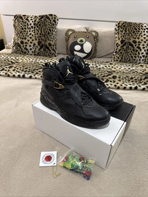 Talla 11 - Nike Air Jordan 8 Retro C&C Confetti 2016 Con Caja Negro Dorado Foto 1 de 4