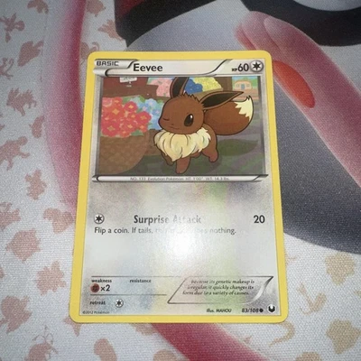Pokemon 2012 Eevee Dark Explorers 83/108 Card Excellent Condition  - Image 1 of 4