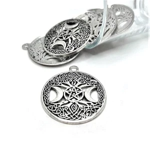 Large Silver Wiccan Goddess Charms, 39x34mm - US Seller - Picture 1 of 5