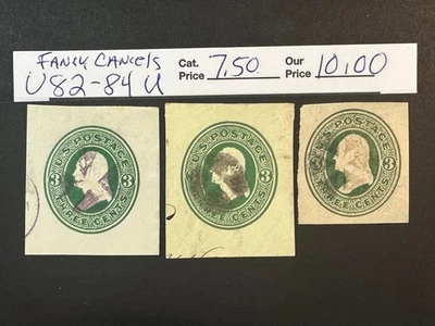 US Scott #U 82 - 84 Used Nice Cancels  2024 Scott Catalogue Value $ 7.50 - Image 1 of 3
