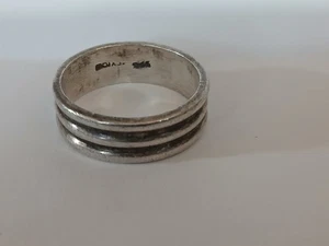925 Mexico Sterling Silver Tri Band Ring Size 9.5 - Picture 1 of 8