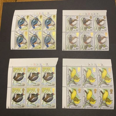 GB 1980 British Birds Corner Blocks (Cylinder Nos) of Six Mint Stamps MNH - Image 1 of 4