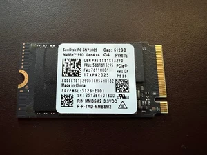 SanDisk PC SN7100S 512GB 2230 SSD NVME GEN4 X4 - for Legion Go / Gen 2 / S  - Picture 1 of 1