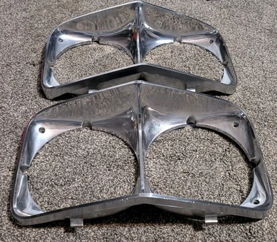 1970 Chevy Impala Headlight Bezels Caprice BelAir Buckets Trim Moldings Biscayne - Image 1 of 4