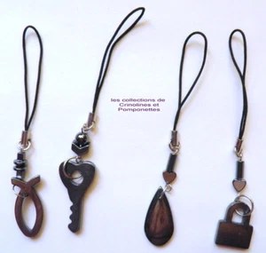 BIJOUX POUR TELEPHONE MOBILE EN PIERRE FINE HEMATITE LOT DE 4* - Picture 1 of 1